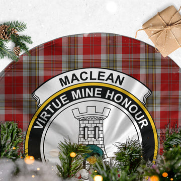 MacLean of Duart Dress Red Tartan Christmas Tree Skirt with Family Crest