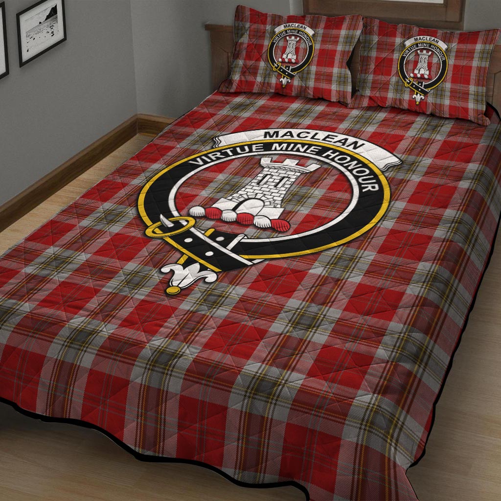 MacLean of Duart Dress Red Tartan Quilt Bed Set with Family Crest - Tartan Vibes Clothing