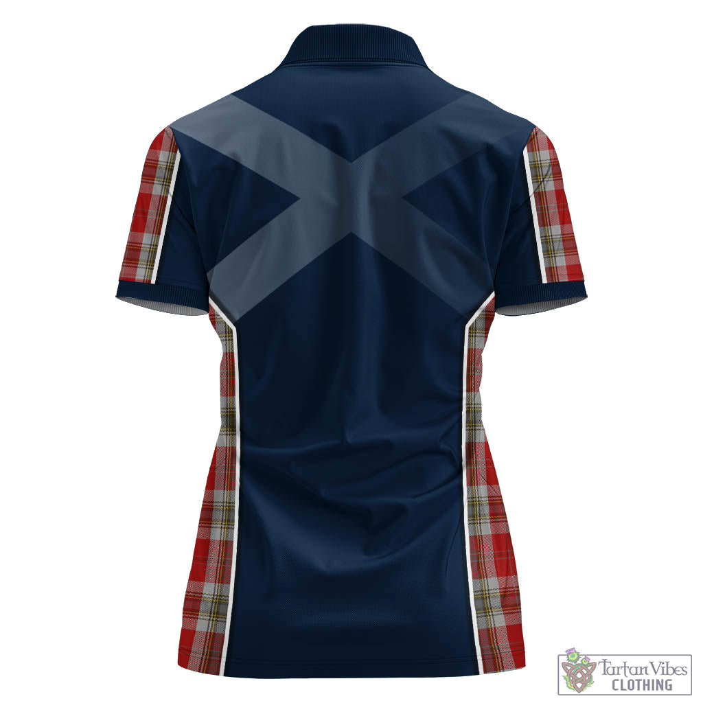 Tartan Vibes Clothing MacLean of Duart Dress Red Tartan Women's Polo Shirt with Family Crest and Scottish Thistle Vibes Sport Style