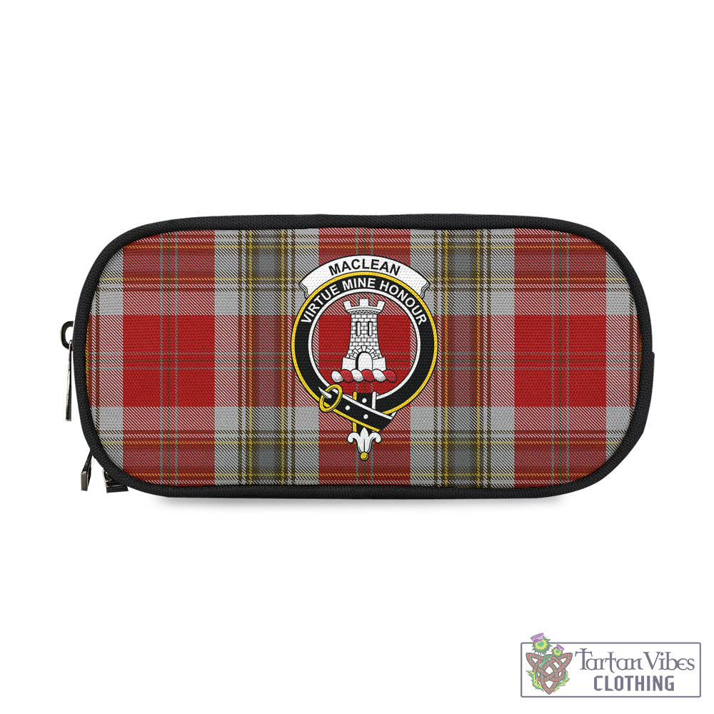 Tartan Vibes Clothing MacLean of Duart Dress Red Tartan Pen and Pencil Case with Family Crest