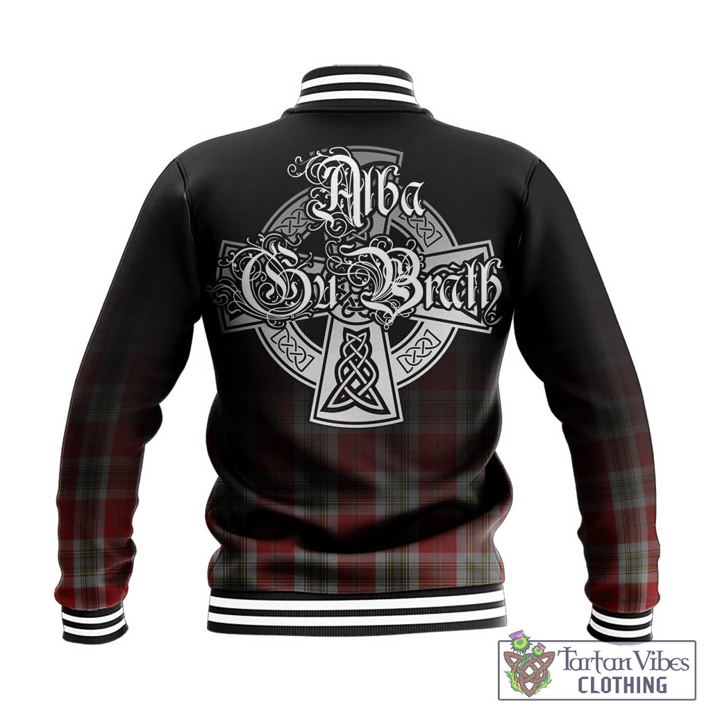 Tartan Vibes Clothing MacLean of Duart Dress Red Tartan Baseball Jacket Featuring Alba Gu Brath Family Crest Celtic Inspired