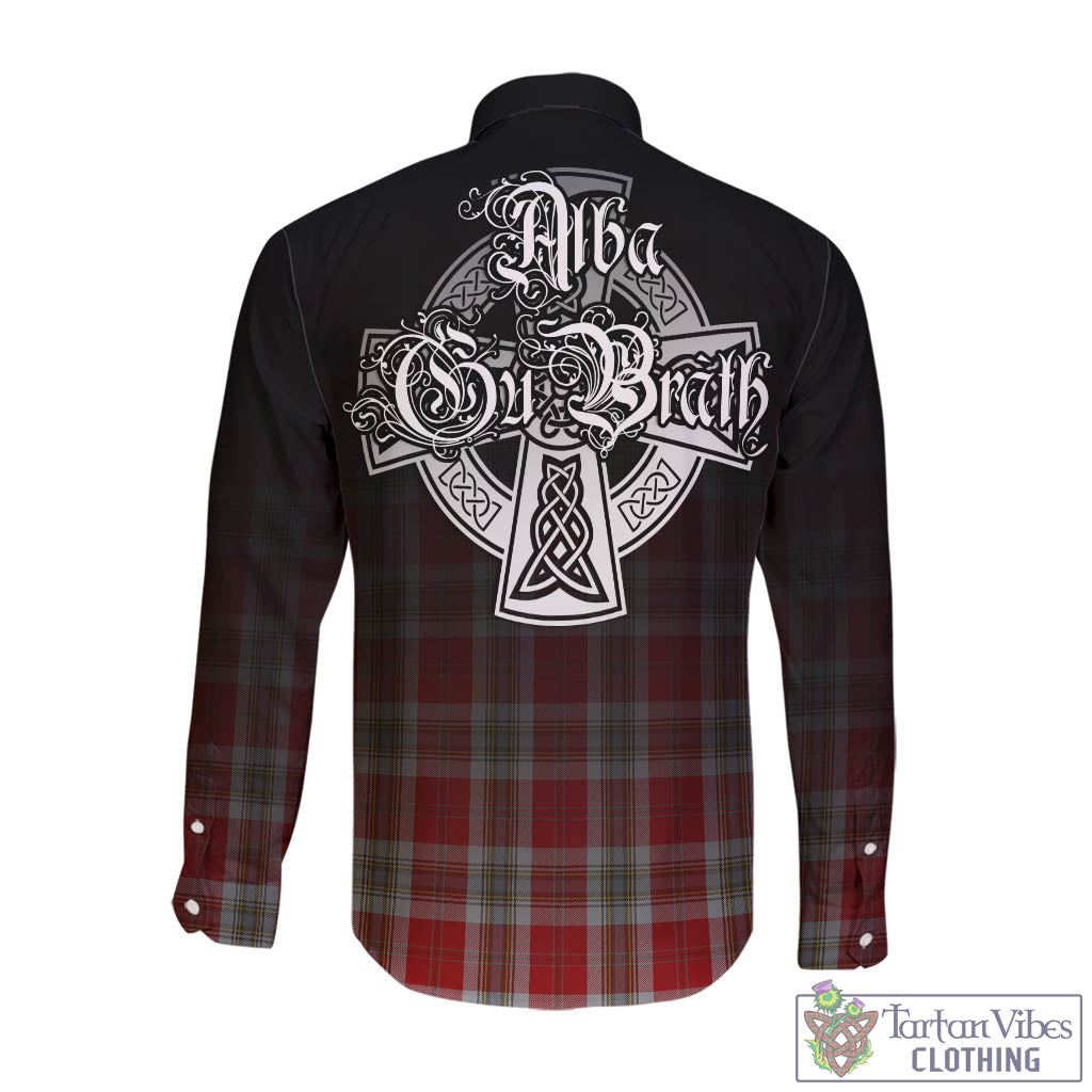 Tartan Vibes Clothing MacLean of Duart Dress Red Tartan Long Sleeve Button Up Featuring Alba Gu Brath Family Crest Celtic Inspired