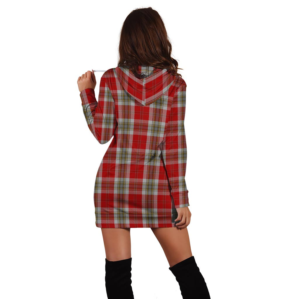 MacLean of Duart Dress Red Tartan Hoodie Dress with Family Crest - Tartan Vibes Clothing