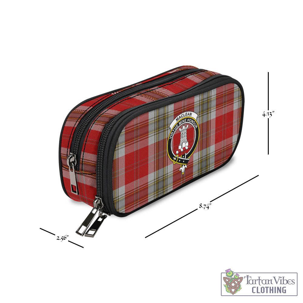 Tartan Vibes Clothing MacLean of Duart Dress Red Tartan Pen and Pencil Case with Family Crest