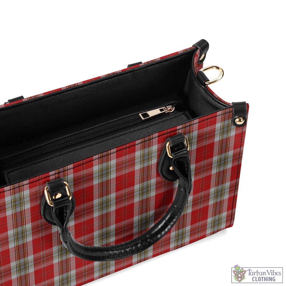 Tartan Vibes Clothing MacLean of Duart Dress Red Tartan Luxury Leather Handbags