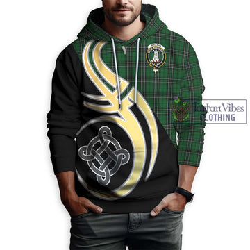 MacLean of Duart Hunting Tartan Hoodie with Family Crest and Celtic Symbol Style