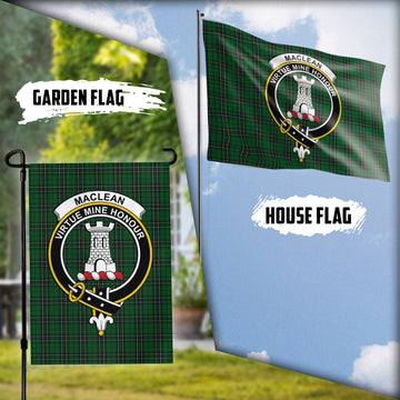 MacLean of Duart Hunting Tartan Flag with Family Crest