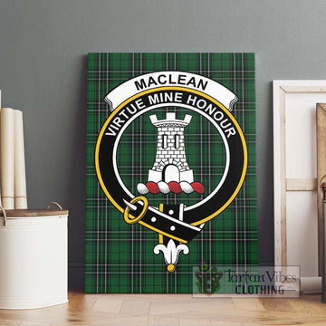 MacLean of Duart Hunting Tartan Canvas Print Wall Art with Family Crest