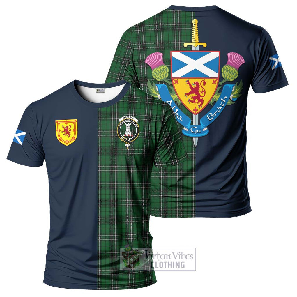 Tartan Vibes Clothing MacLean of Duart Hunting Tartan T-Shirt Alba with Scottish Lion Royal Arm Half Style