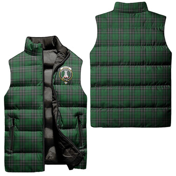 MacLean of Duart Hunting Tartan Sleeveless Puffer Jacket with Family Crest