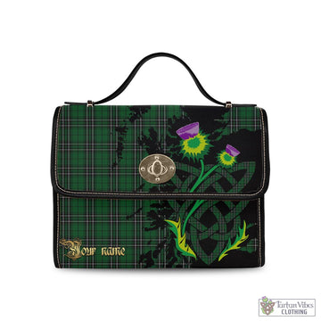 MacLean of Duart Hunting Tartan Waterproof Canvas Bag with Scotland Map and Thistle Celtic Accents