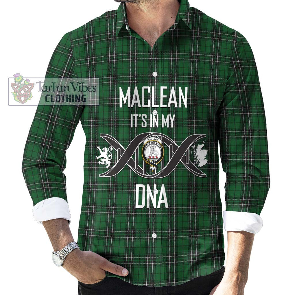 MacLean of Duart Hunting Tartan Long Sleeve Button Shirt with Family Crest DNA In Me Style Men's Shirt S - Tartanvibesclothing Shop