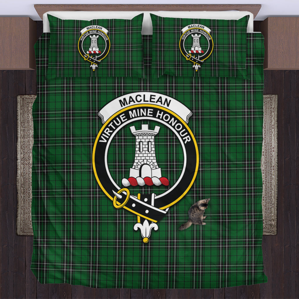 MacLean of Duart Hunting Tartan Bedding Set with Family Crest US Bedding Set - Tartan Vibes Clothing