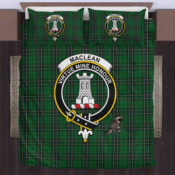 MacLean of Duart Hunting Tartan Bedding Set with Family Crest