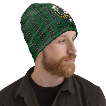 MacLean of Duart Hunting Tartan Beanies Hat with Family Crest