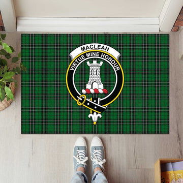 MacLean of Duart Hunting Tartan Door Mat with Family Crest