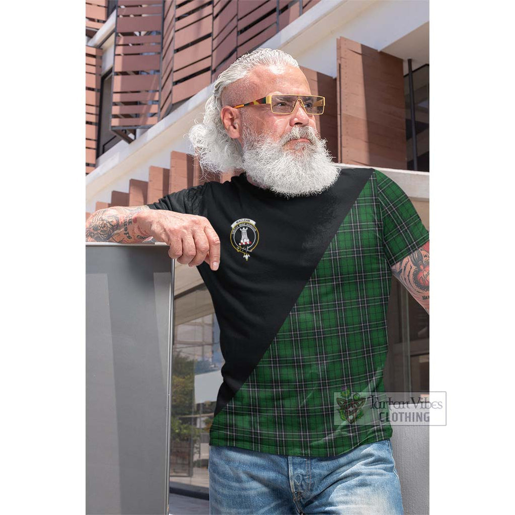 Tartan Vibes Clothing MacLean of Duart Hunting Tartan Cotton T-shirt with Family Crest and Military Logo Style