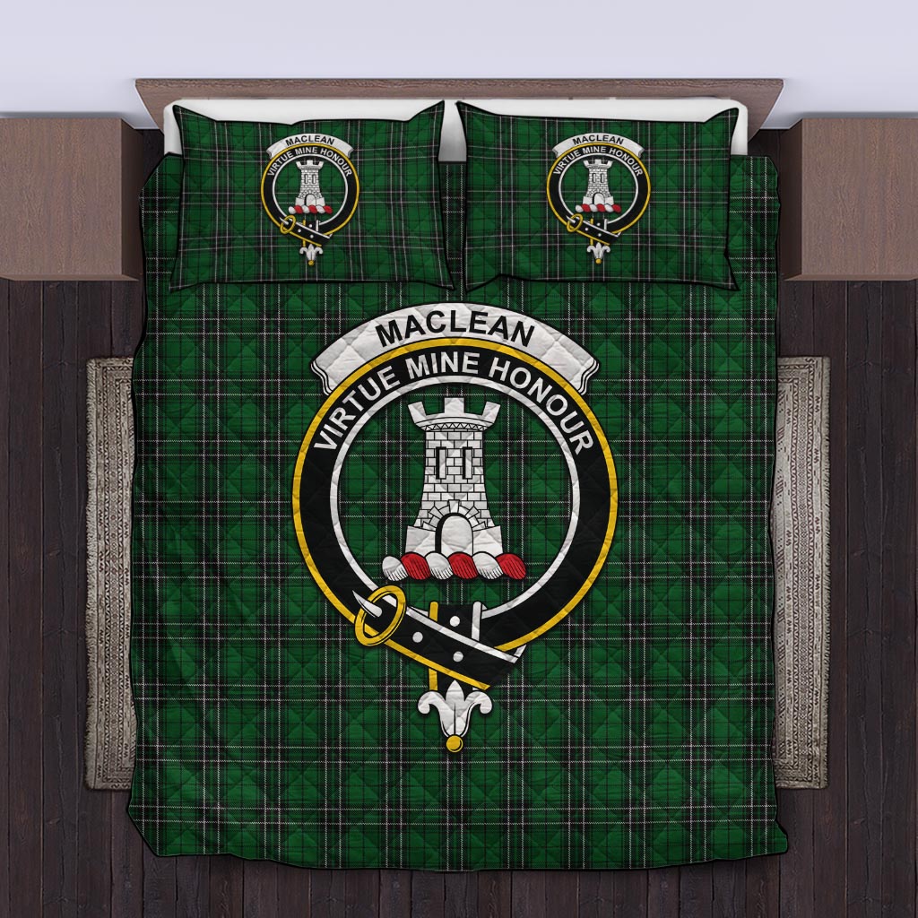 MacLean of Duart Hunting Tartan Quilt Bed Set with Family Crest Twin - Tartan Vibes Clothing