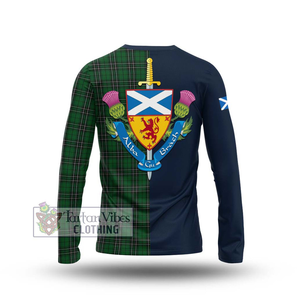 Tartan Vibes Clothing MacLean of Duart Hunting Tartan Long Sleeve T-Shirt with Scottish Lion Royal Arm Half Style