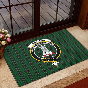 MacLean of Duart Hunting Tartan Door Mat with Family Crest