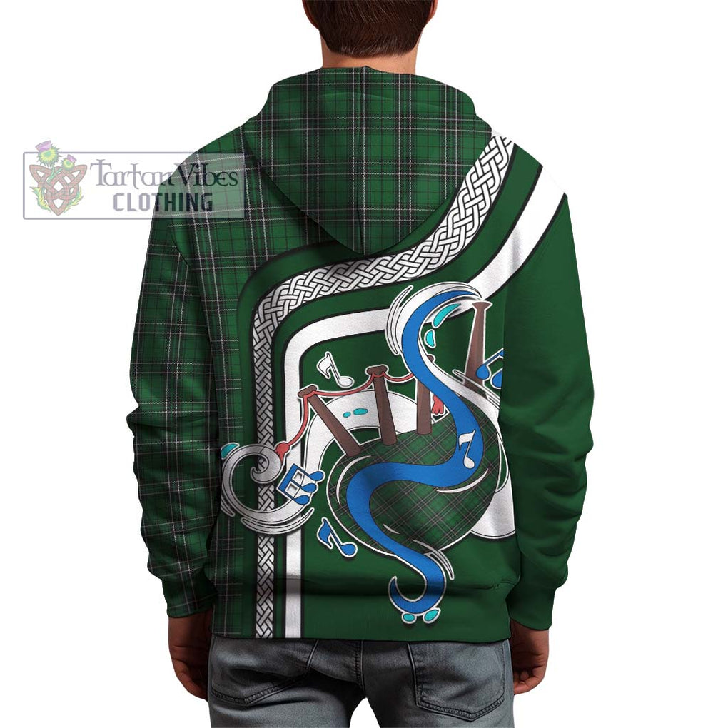 MacLean of Duart Hunting Tartan Hoodie with Epic Bagpipe Style - Tartanvibesclothing Shop