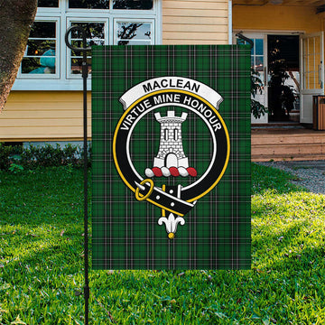 MacLean of Duart Hunting Tartan Flag with Family Crest