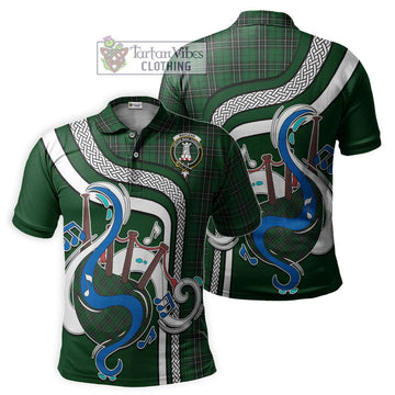 MacLean of Duart Hunting Tartan Polo Shirt with Epic Bagpipe Style