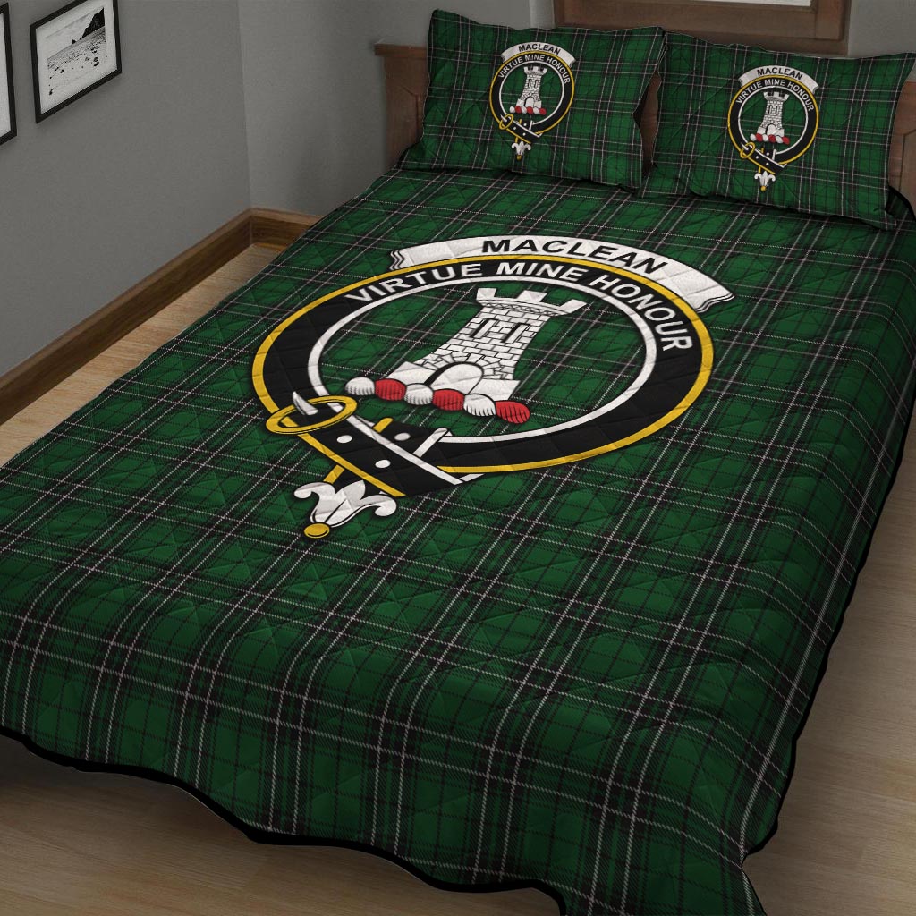 MacLean of Duart Hunting Tartan Quilt Bed Set with Family Crest - Tartan Vibes Clothing