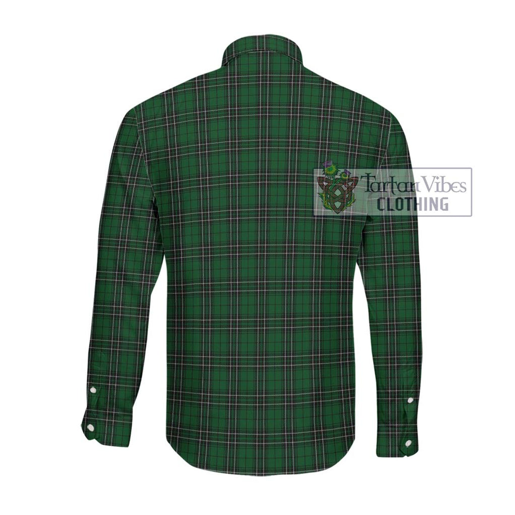 MacLean of Duart Hunting Tartan Long Sleeve Button Shirt with Family Crest DNA In Me Style - Tartanvibesclothing Shop