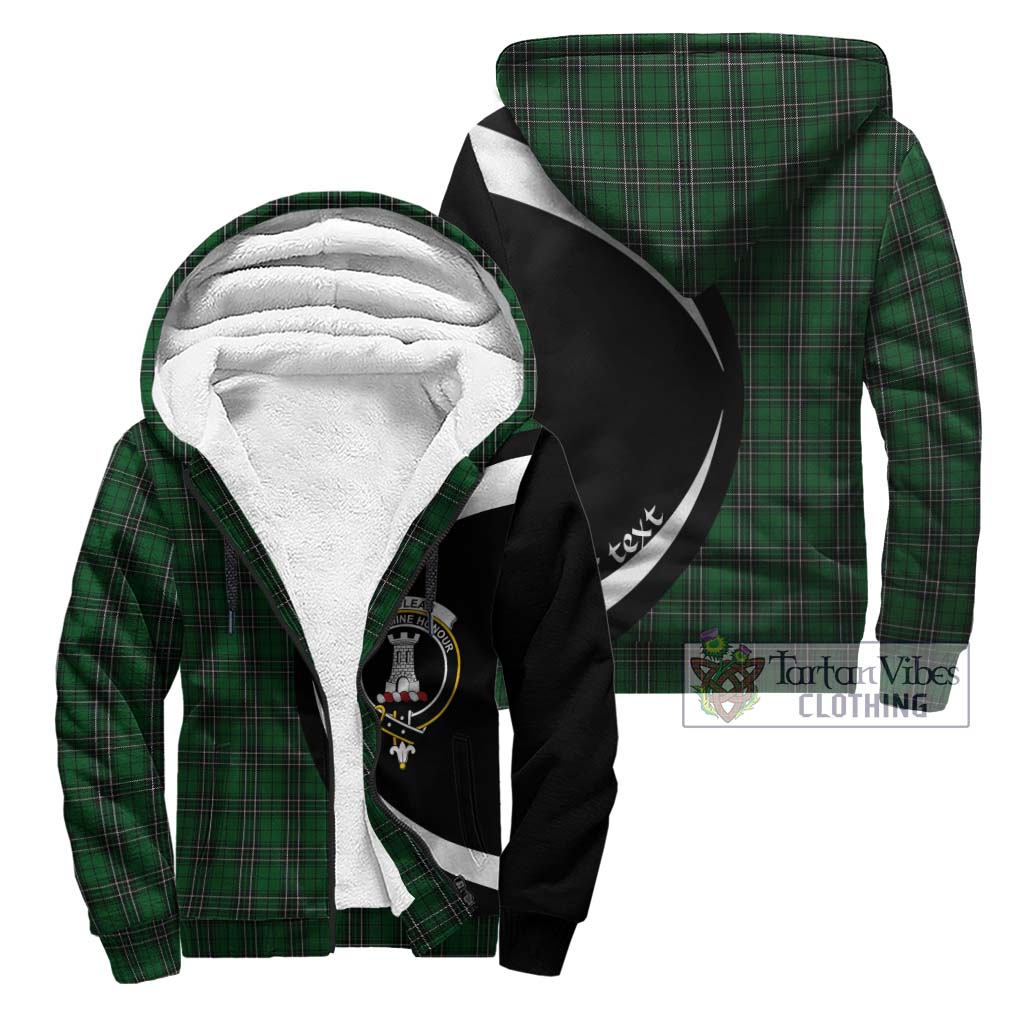 MacLean of Duart Hunting Tartan Sherpa Hoodie with Family Crest Circle Style Unisex - Tartan Vibes Clothing