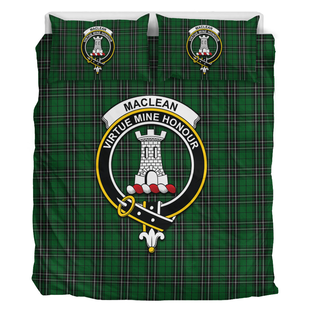 MacLean of Duart Hunting Tartan Bedding Set with Family Crest - Tartan Vibes Clothing