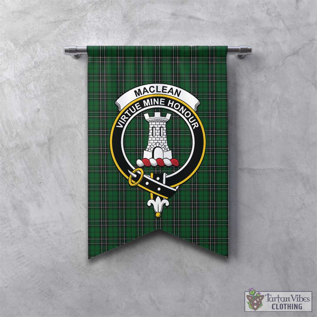 Tartan Vibes Clothing MacLean of Duart Hunting Tartan Gonfalon, Tartan Banner with Family Crest