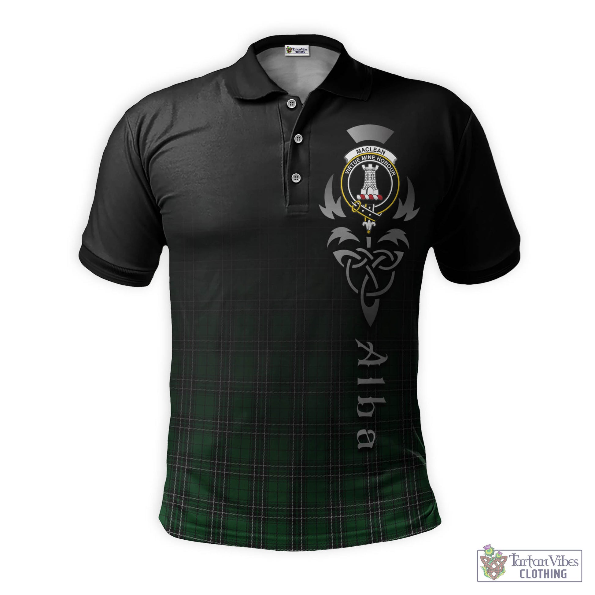 Tartan Vibes Clothing MacLean of Duart Hunting Tartan Polo Shirt Featuring Alba Gu Brath Family Crest Celtic Inspired