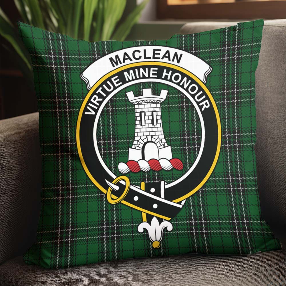 MacLean of Duart Hunting Tartan Pillow Cover with Family Crest - Tartanvibesclothing