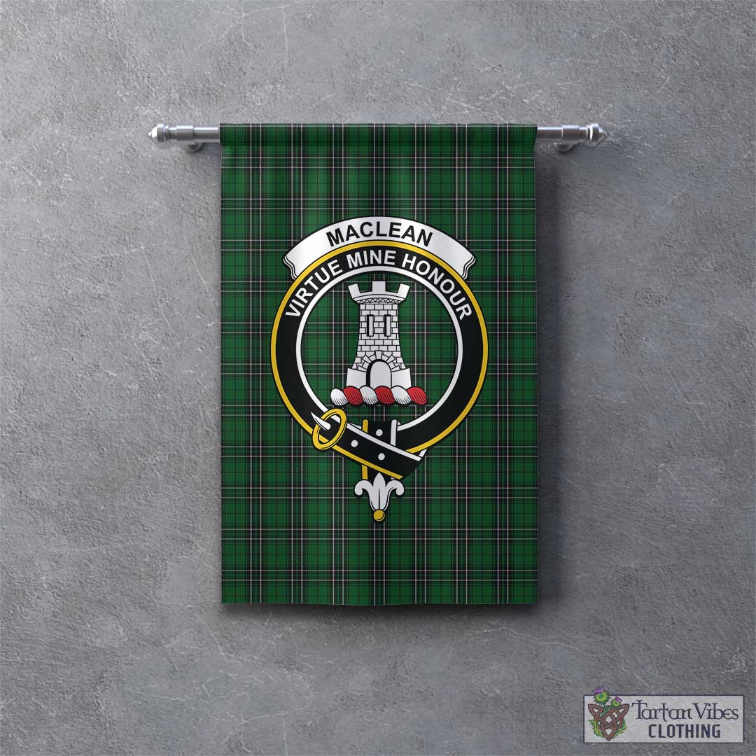 Tartan Vibes Clothing MacLean of Duart Hunting Tartan Gonfalon, Tartan Banner with Family Crest