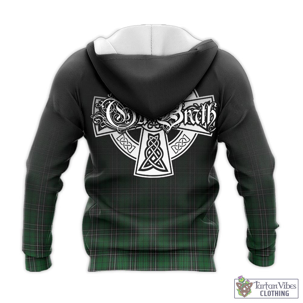 Tartan Vibes Clothing MacLean of Duart Hunting Tartan Knitted Hoodie Featuring Alba Gu Brath Family Crest Celtic Inspired