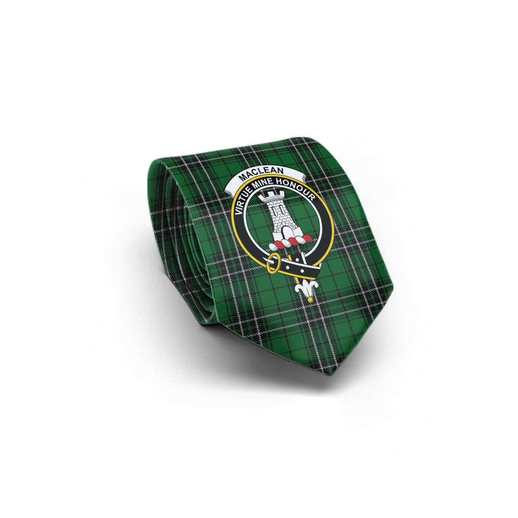 MacLean of Duart Hunting Tartan Classic Necktie with Family Crest - Tartan Vibes Clothing