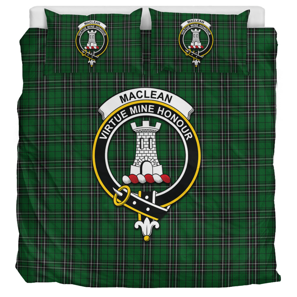 MacLean of Duart Hunting Tartan Bedding Set with Family Crest UK Bedding Set UK Super King 104*94 inch - Tartan Vibes Clothing