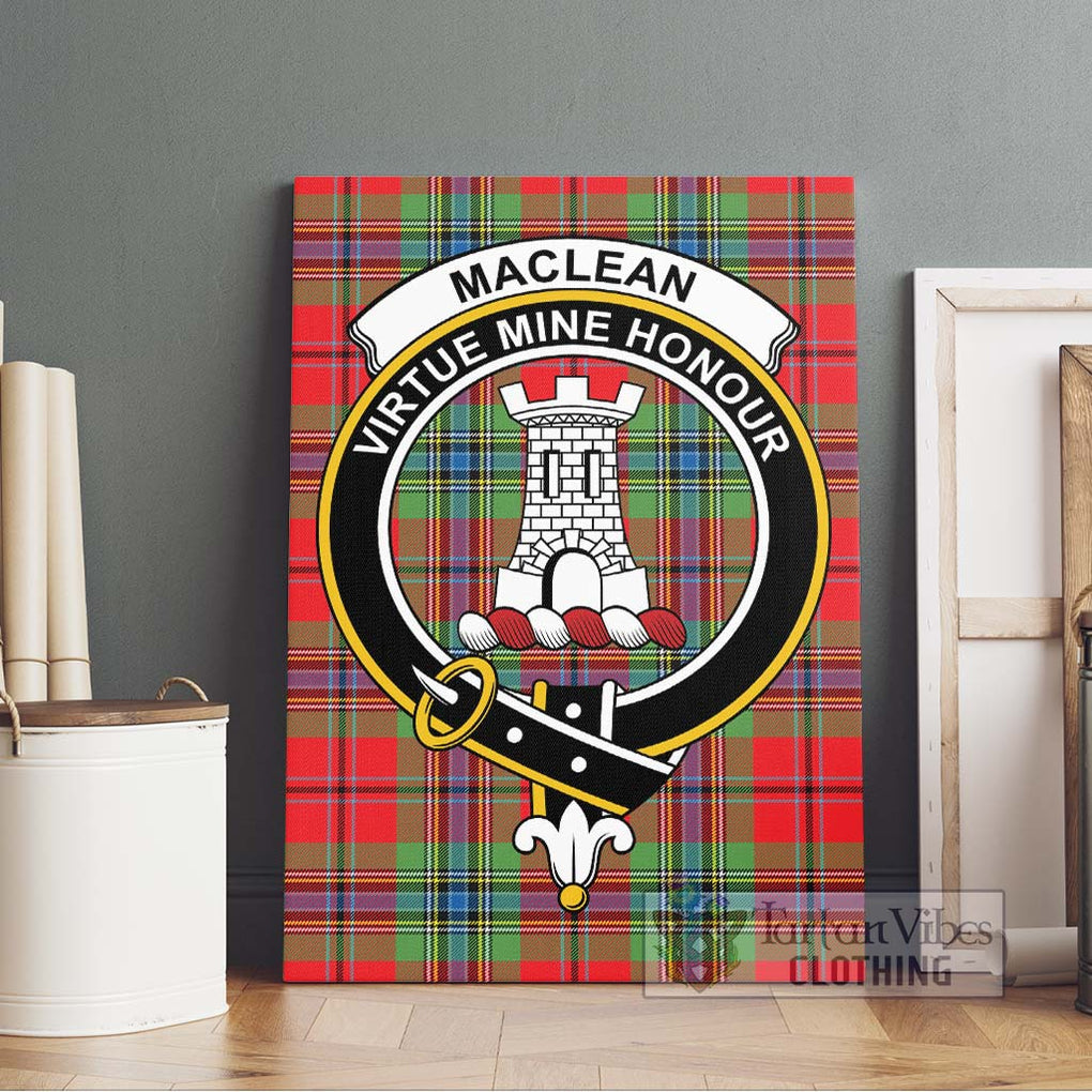 MacLean of Duart Modern Tartan Canvas Print Wall Art with Family Crest Without Frame - Tartan Vibes Clothing