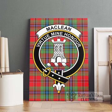 MacLean of Duart Modern Tartan Canvas Print Wall Art with Family Crest