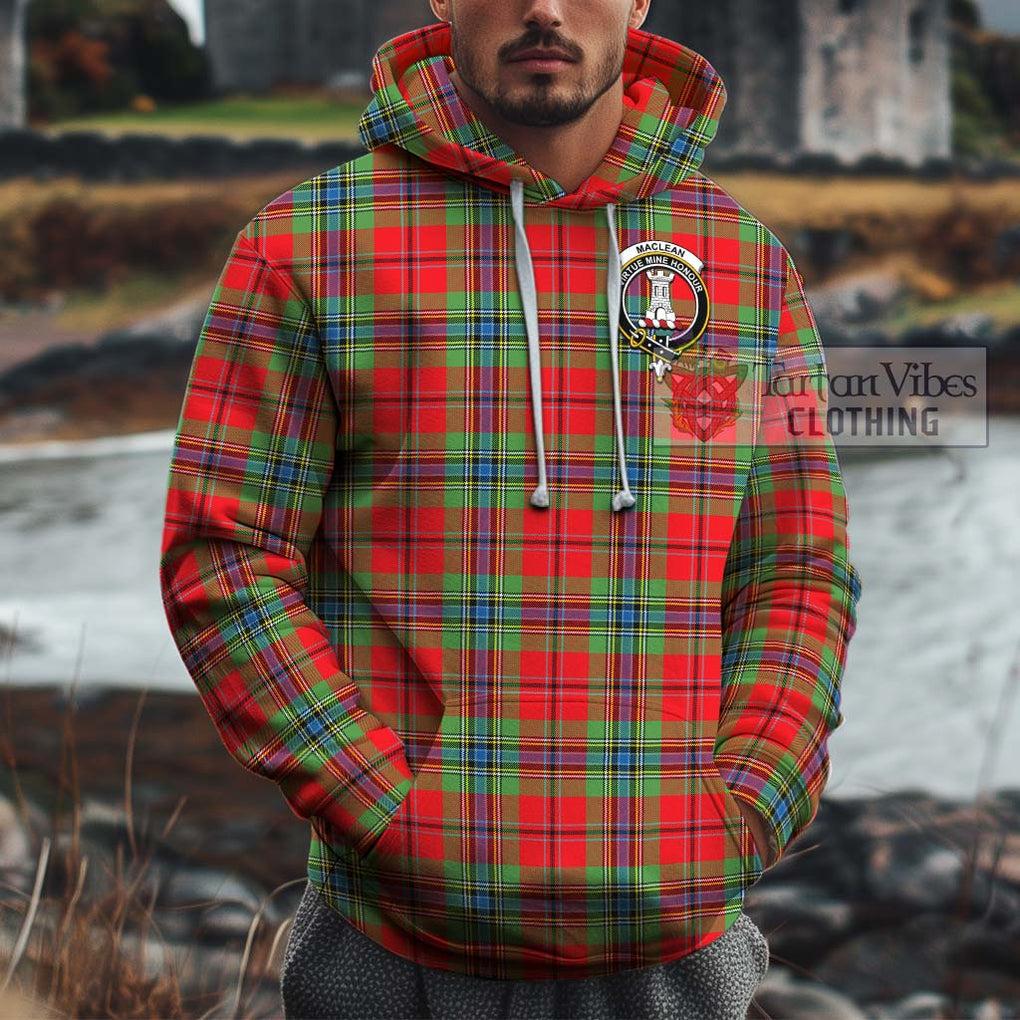 MacLean of Duart Modern Tartan Cotton Hoodie with Family Crest Pullover Hoodie XS - Tartan Vibes Clothing