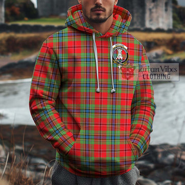 MacLean of Duart Modern Tartan Cotton Hoodie with Family Crest