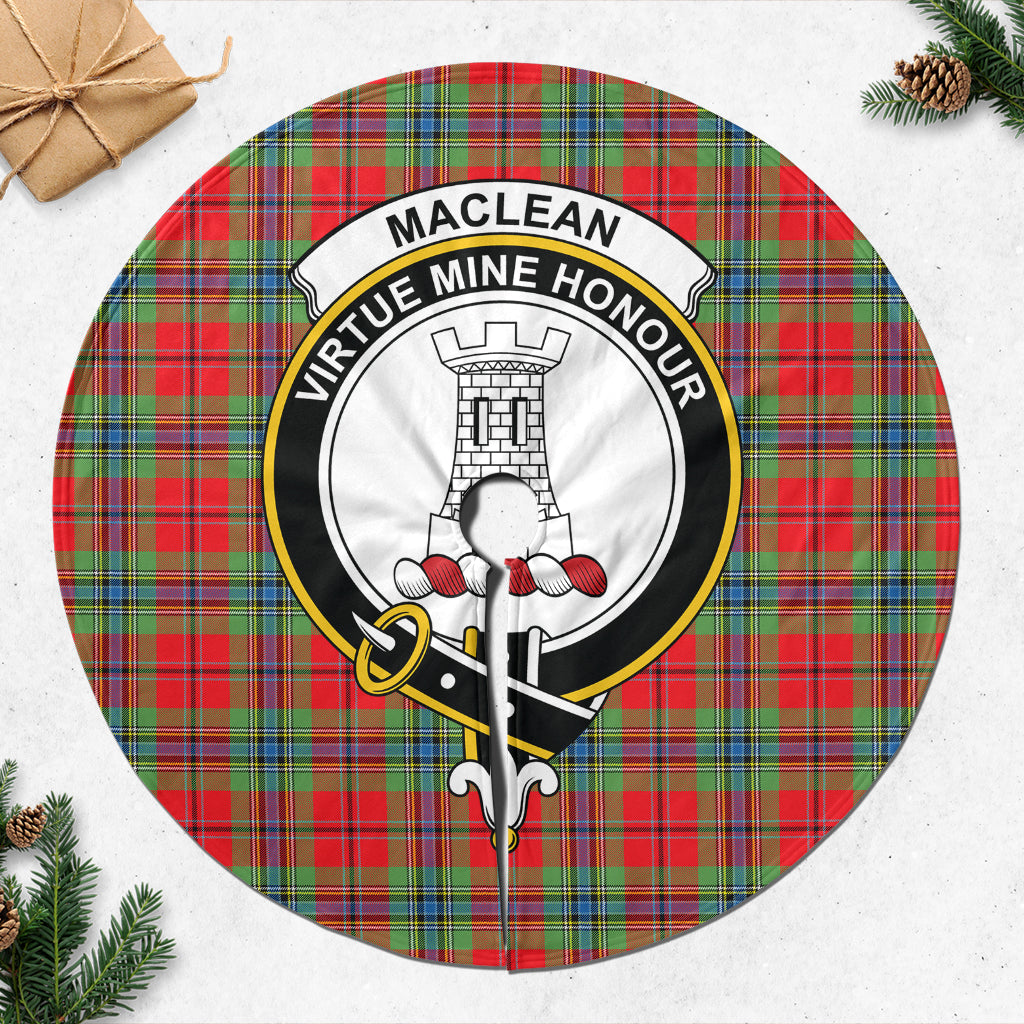 MacLean of Duart Modern Tartan Christmas Tree Skirt with Family Crest - Tartanvibesclothing