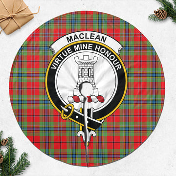 MacLean of Duart Modern Tartan Christmas Tree Skirt with Family Crest