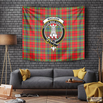 MacLean of Duart Modern Tartan Tapestry Wall Hanging and Home Decor for Room with Family Crest