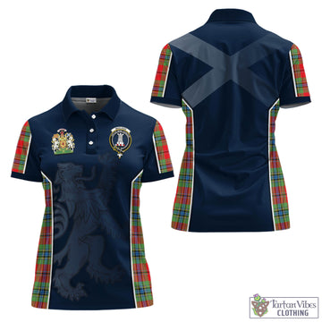 MacLean of Duart Modern Tartan Women's Polo Shirt with Family Crest and Lion Rampant Vibes Sport Style