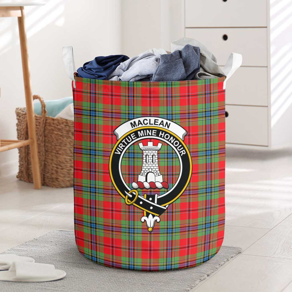 MacLean of Duart Modern Tartan Laundry Basket with Family Crest One Size - Tartanvibesclothing Shop