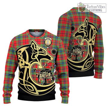 MacLean of Duart Modern Tartan Ugly Sweater with Family Crest Celtic Wolf Style