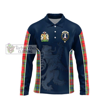 MacLean of Duart Modern Tartan Long Sleeve Polo Shirt with Family Crest and Lion Rampant Vibes Sport Style