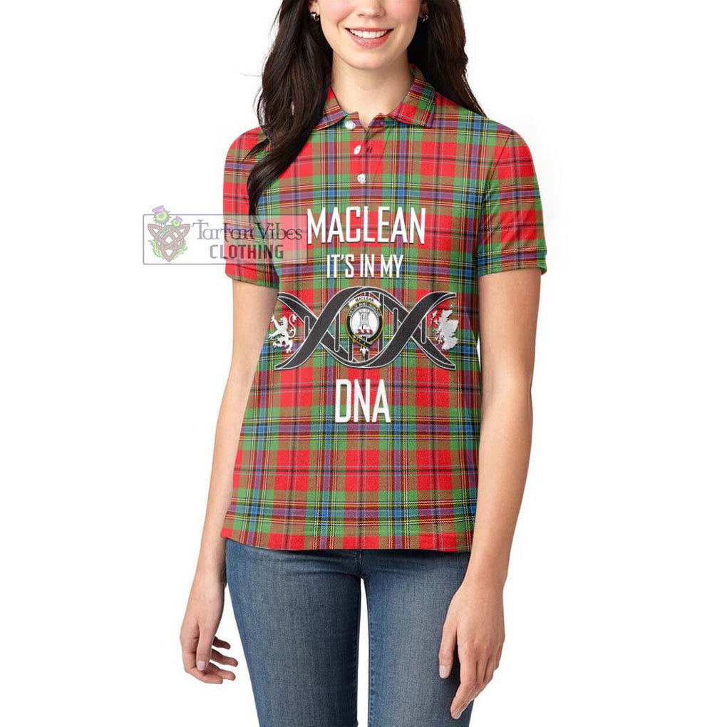 MacLean of Duart Modern Tartan Women's Polo Shirt with Family Crest DNA In Me Style Women - Tartanvibesclothing Shop